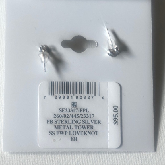 Giani Bernini Sterling Silver & Pearl Knot Stud Earrings - New - Picture 2 of 3